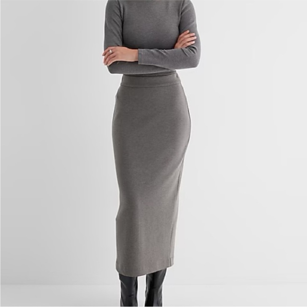 Super High Waisted Luxe Lounge Back Slit Maxi Skirt